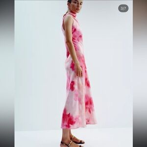 Zara Pink and Orange Tie-Dye Maxi Dress
